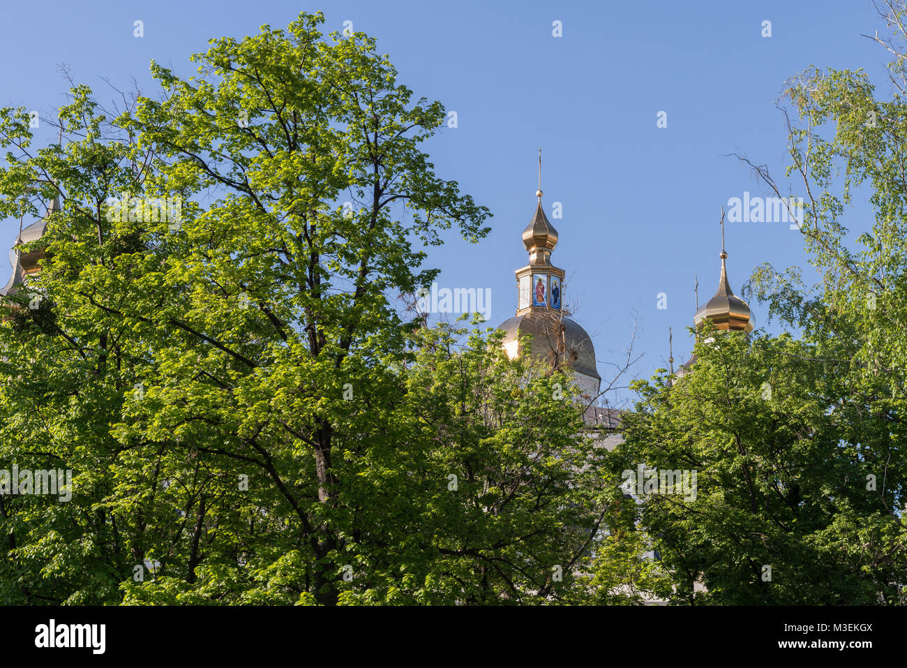 Dômes de la Sainte Vierge, à Kharkiv, Ukraine Banque D'Images