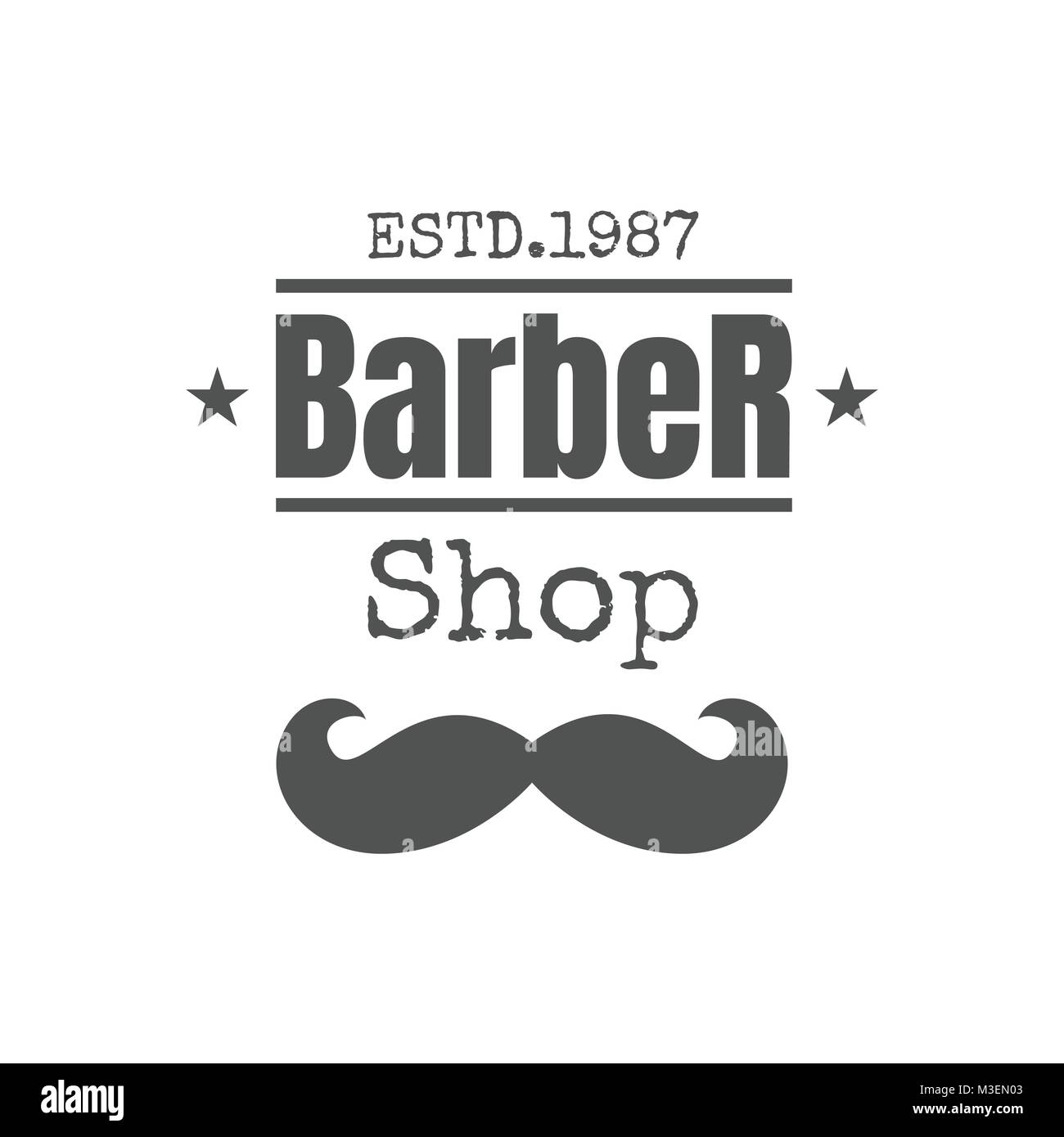 Insigne ou logo barbershop vintage Illustration de Vecteur