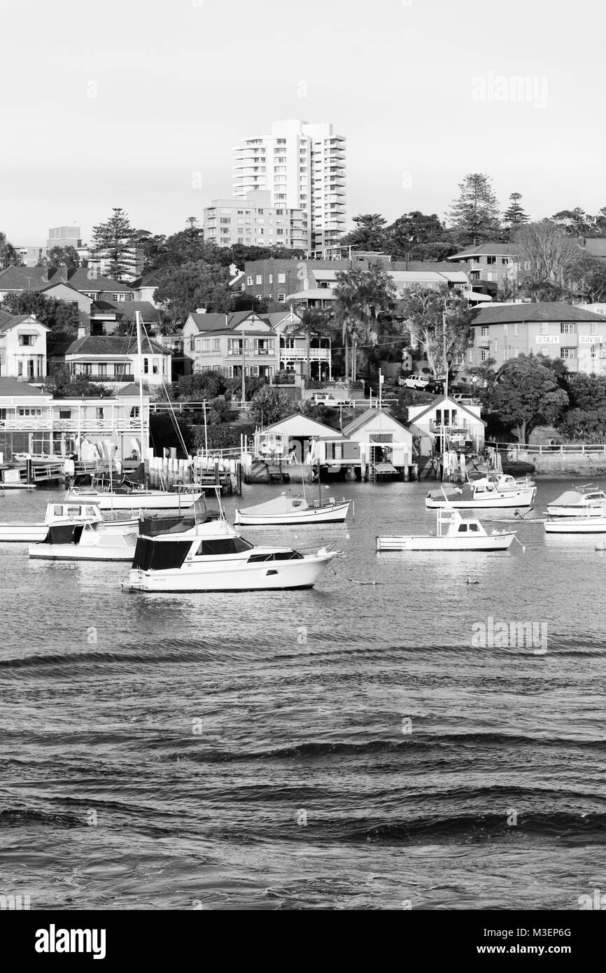 En australie sydney du pont le lever du soleil dans la baie et yacht Banque D'Images