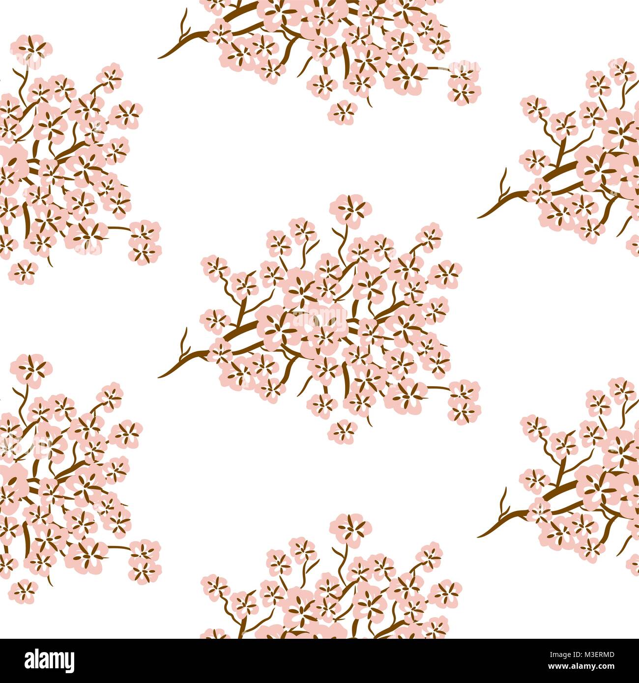 Cherry Blossom modèle vectoriel continu. Illustration de Vecteur