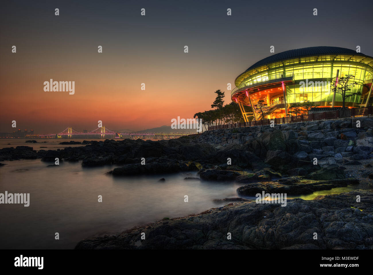 Bâtiment de l'APEC de Busan et Skline prises en 2015 Banque D'Images