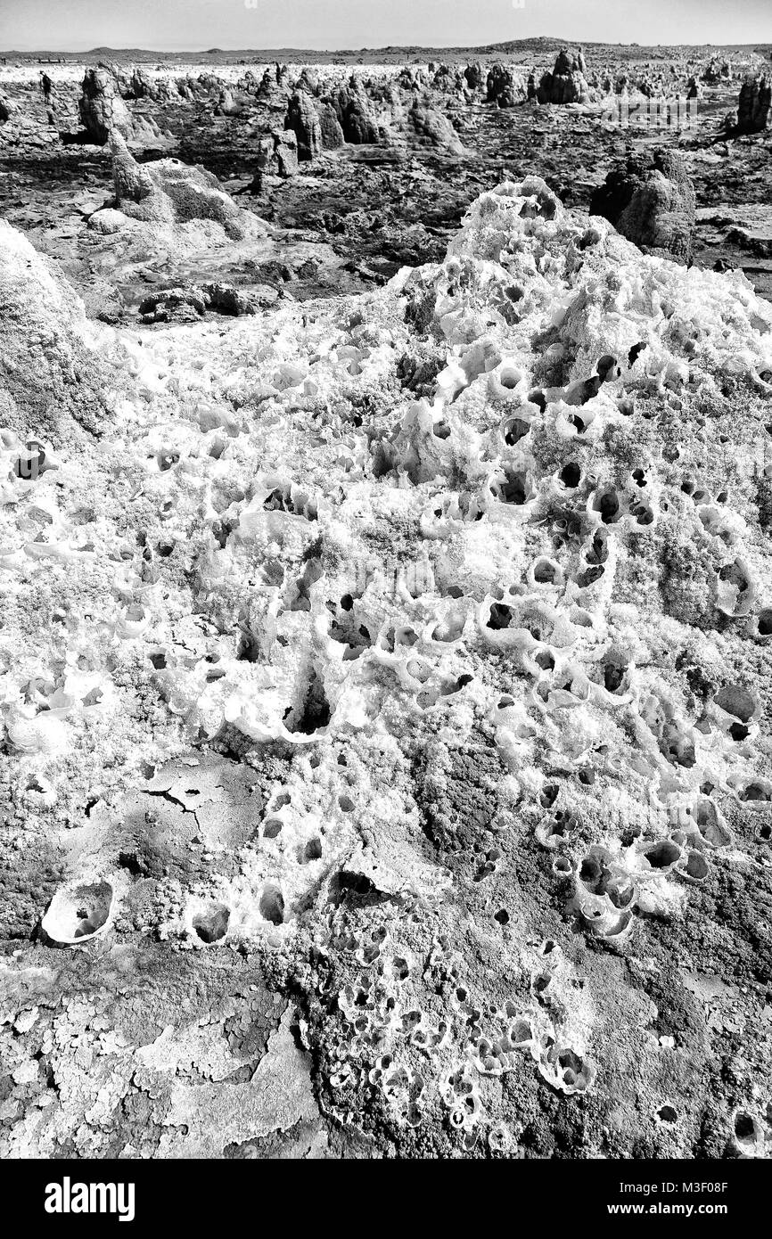 Dans l'Afrique de l'Éthiopie de danakil dépression volcanique de dallol Banque D'Images