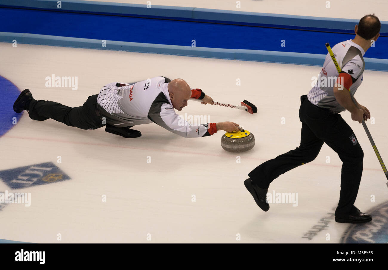 WM 2016 Curling Herren, Bâle, Kevin Koe (Skip) Équipe Canada Banque D'Images