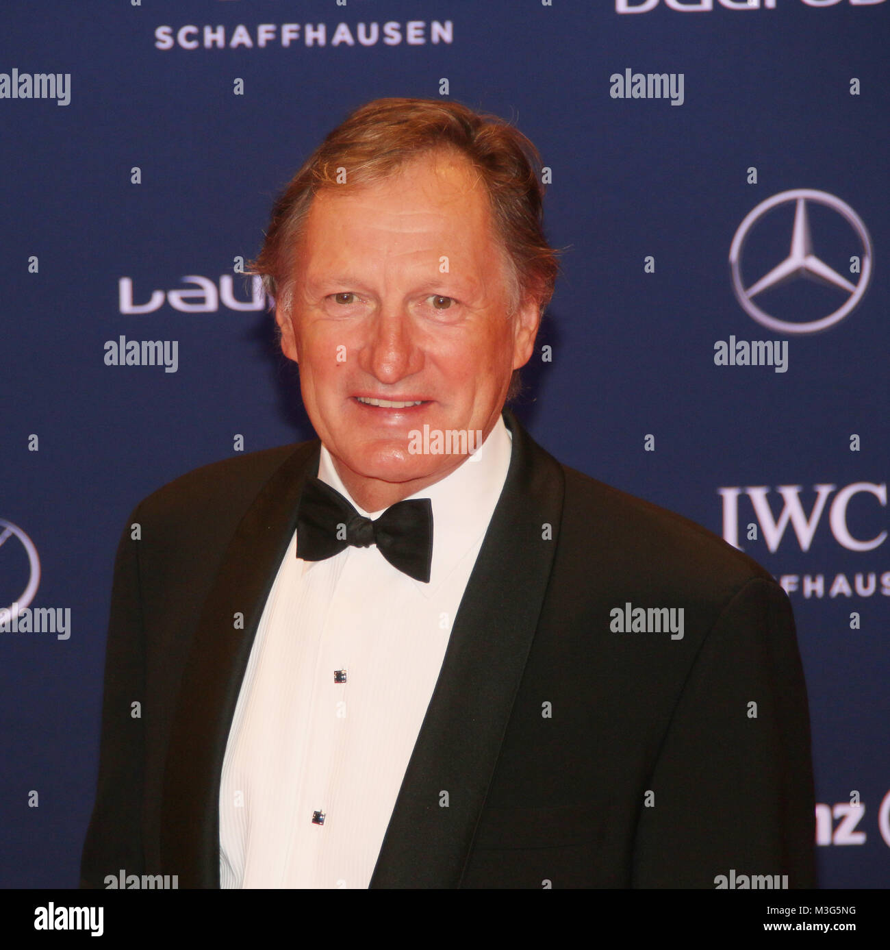 Berlin, Allemagne. 17 février 2020. Franz Klammer avec Mme Eva sur le tapis  rouge au PRIX mondial des sports LAURÉE 2020 à Berlin.