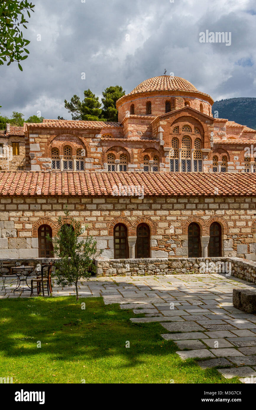 Au monastère byzantin de Hosios Loukas, un Unesco world heritage site, en Béotie, région de la Grèce centrale. Banque D'Images