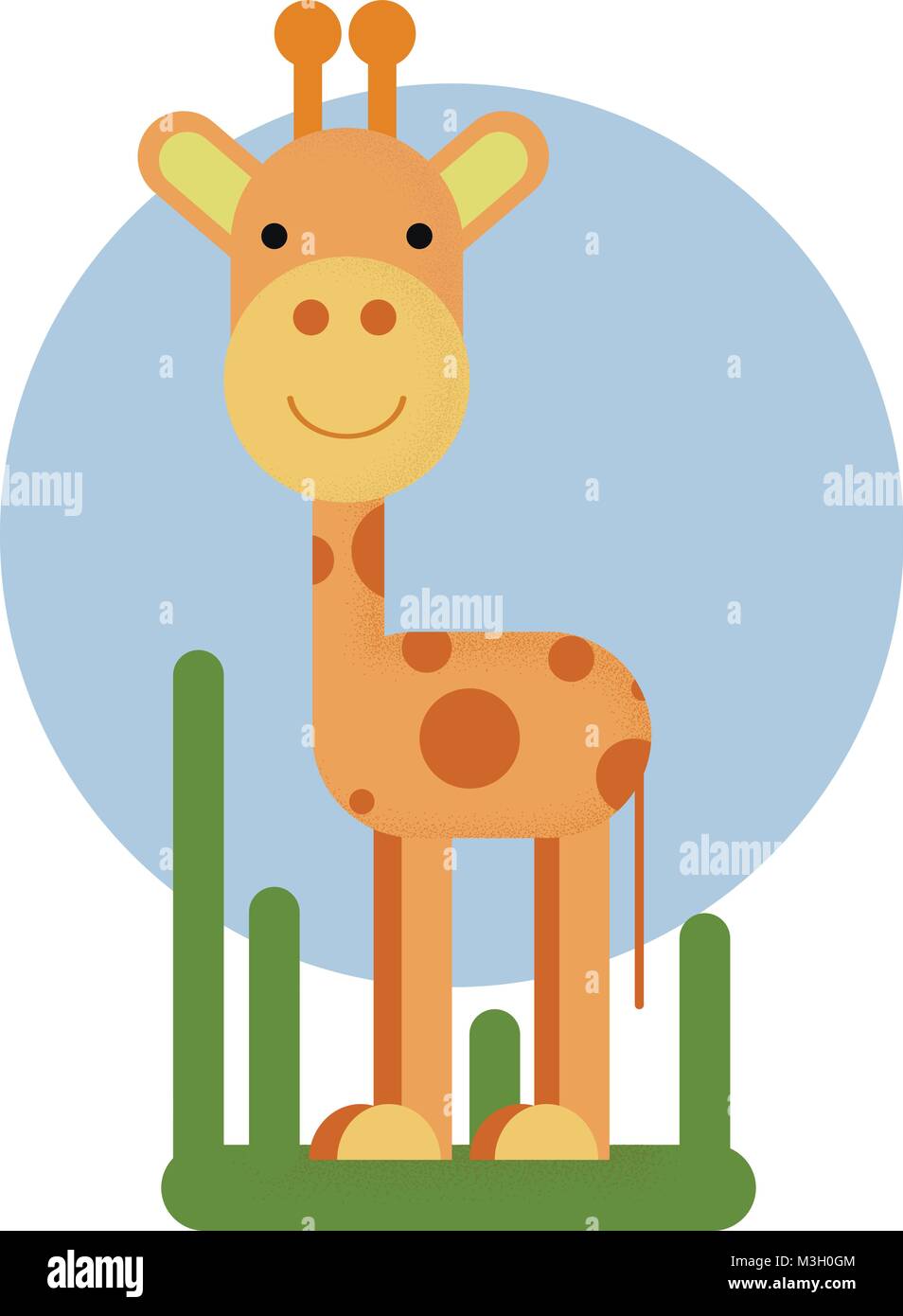 Cartoon caractères girafe. Vector illustration isolé sur fond nature Illustration de Vecteur