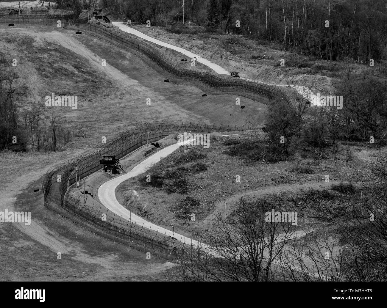 Zone démilitarisée (DMZ) à la frontière entre la Corée du Nord et Corée du Sud Banque D'Images