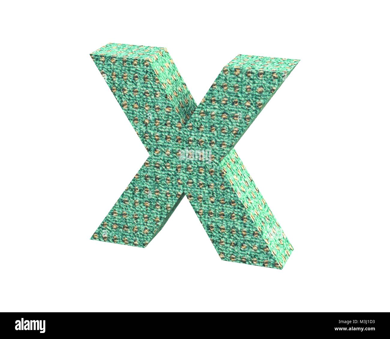 Le rendu 3D font tapis d'une couleur x minuscule Banque D'Images