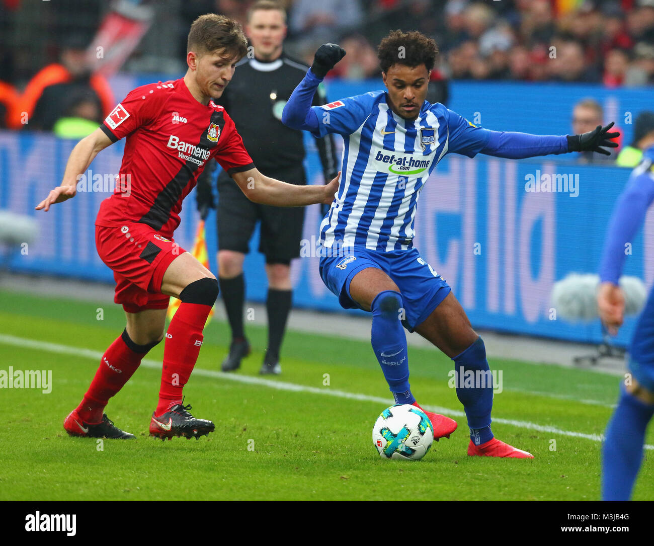 Leverkusen, Allemagne. 10 Février, 2018. Journée de Bundesliga Bayer Leverkusen 22, 04 vs Hertha BSC Berlin : en compétition. Credit : Juergen Schwarz/Alamy Live News Banque D'Images