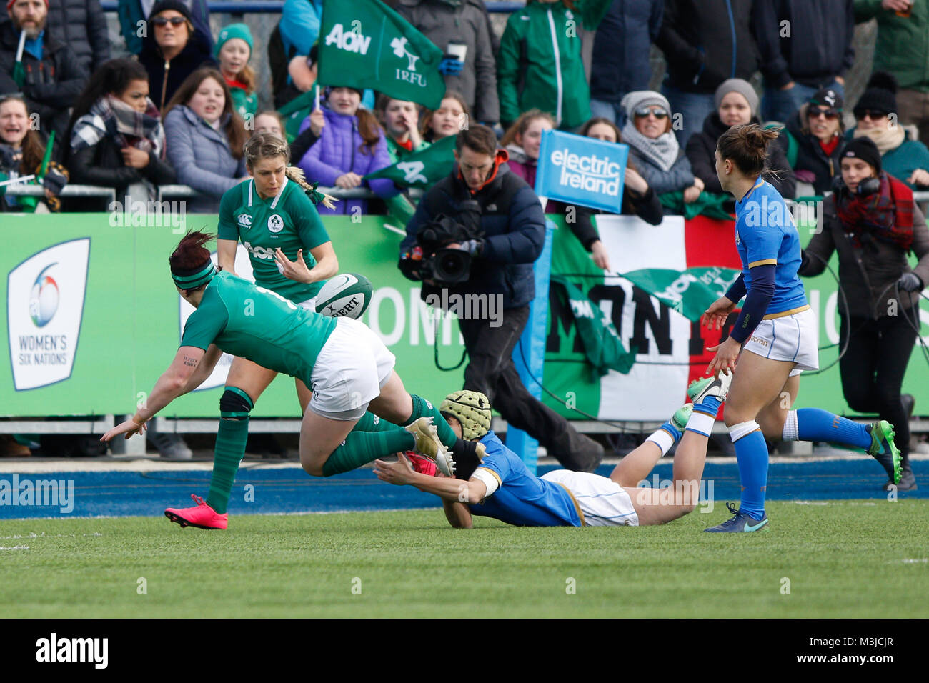 Dublin, Irlande. Dimanche 11 Février, 2018. Pour les femmes d'action Six Nations 2018 Irlande / Italie Crédit photo : Graham de Alamy Live News Crédit : Graham de Alamy Live News Banque D'Images