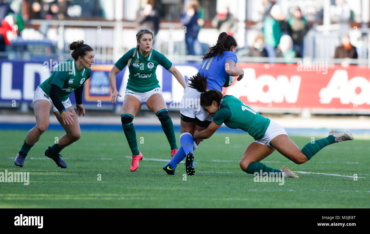Dublin, Irlande. Dimanche 11 Février, 2018. Pour les femmes d'action Six Nations 2018 Irlande / Italie Score final : l'Irlande 21 Italie 8 Crédit : Graham de Alamy Live News Banque D'Images