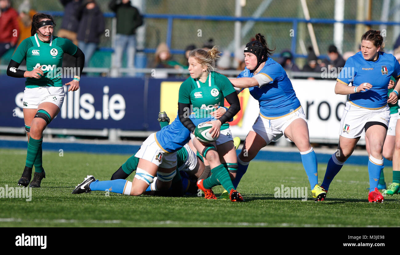 Dublin, Irlande. Dimanche 11 Février, 2018. Pour les femmes d'action Six Nations 2018 Irlande / Italie Score final : l'Irlande 21 Italie 8 Crédit : Graham de Alamy Live News Banque D'Images