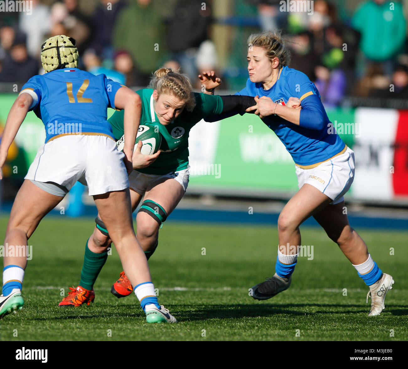 Dublin, Irlande. Dimanche 11 Février, 2018. Pour les femmes d'action Six Nations 2018 Irlande / Italie Score final : l'Irlande 21 Italie 8 Crédit : Graham de Alamy Live News Banque D'Images