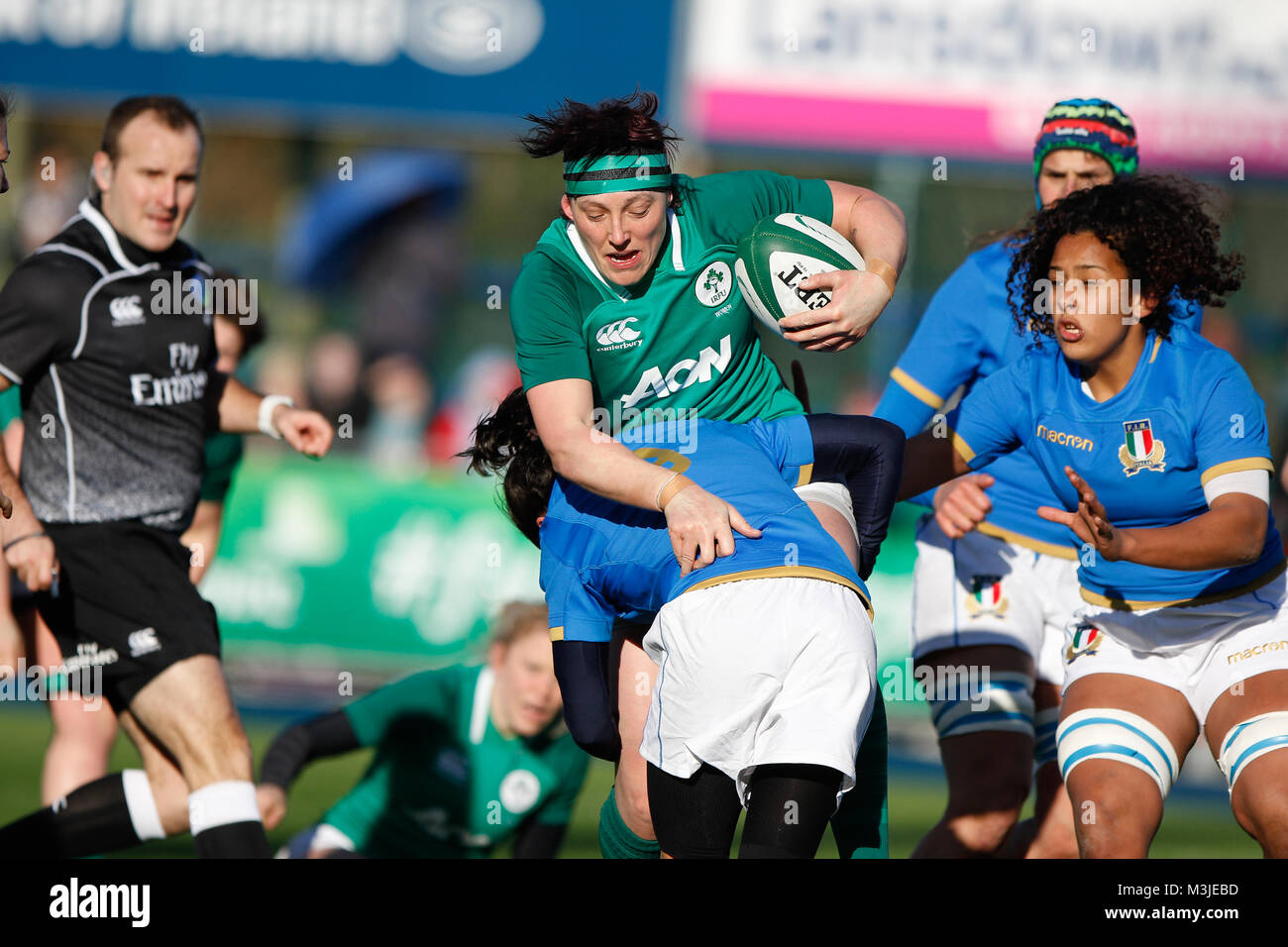 Dublin, Irlande. Dimanche 11 Février, 2018. Pour les femmes d'action Six Nations 2018 Irlande / Italie Score final : l'Irlande 21 Italie 8 Crédit : Graham de Alamy Live News Banque D'Images