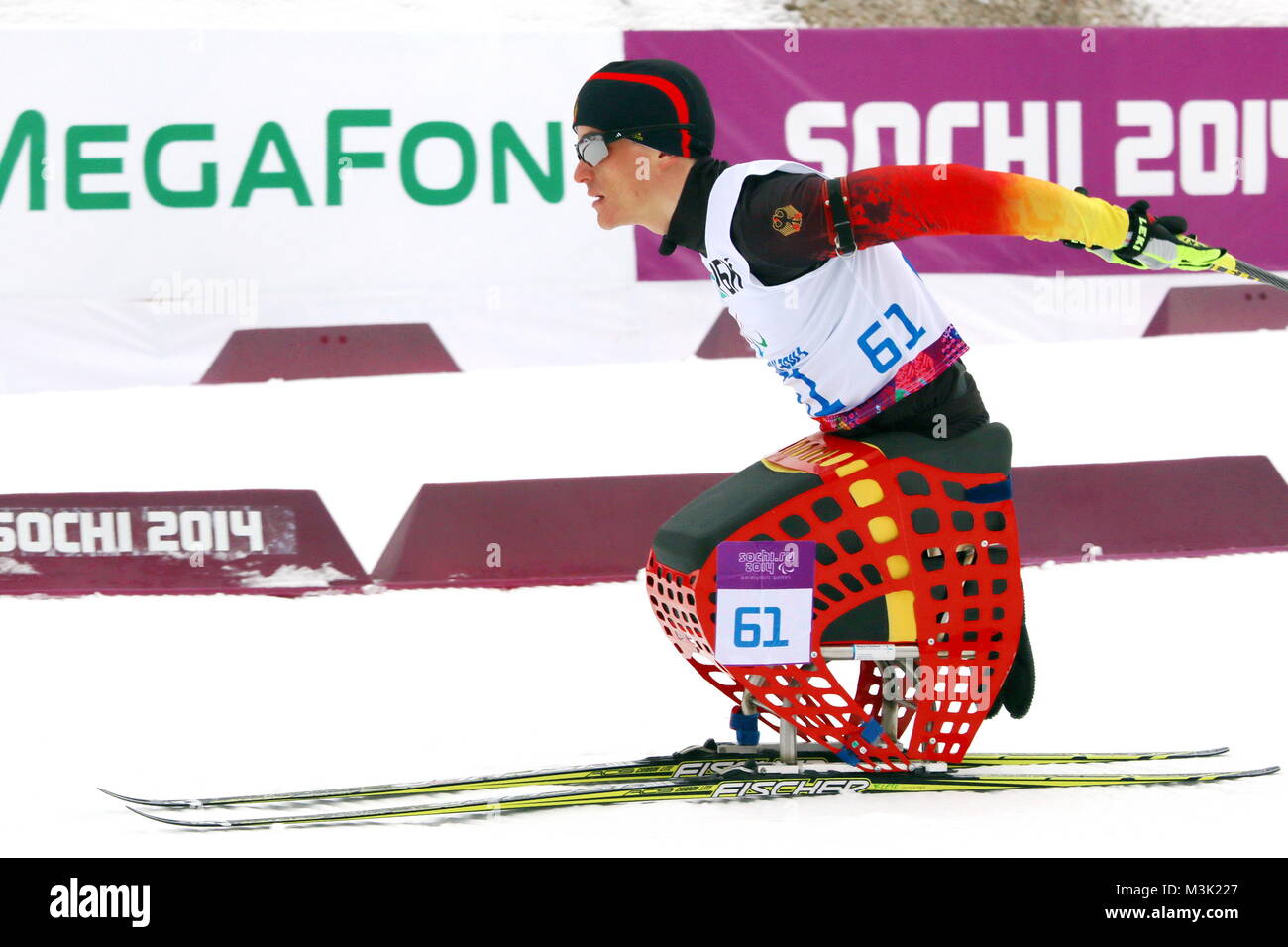 Martin Fleig, Gundelfingen Sotschi, aux Jeux paralympiques 2014 / 2014 Jeux paralympiques d'hiver de Sotchi Banque D'Images