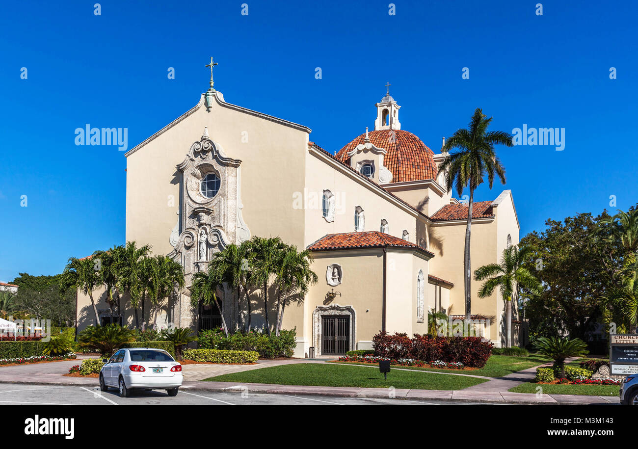 L'église de la petite fleur, Coral Gable, Miami-Dade, Floride, États-Unis. Banque D'Images