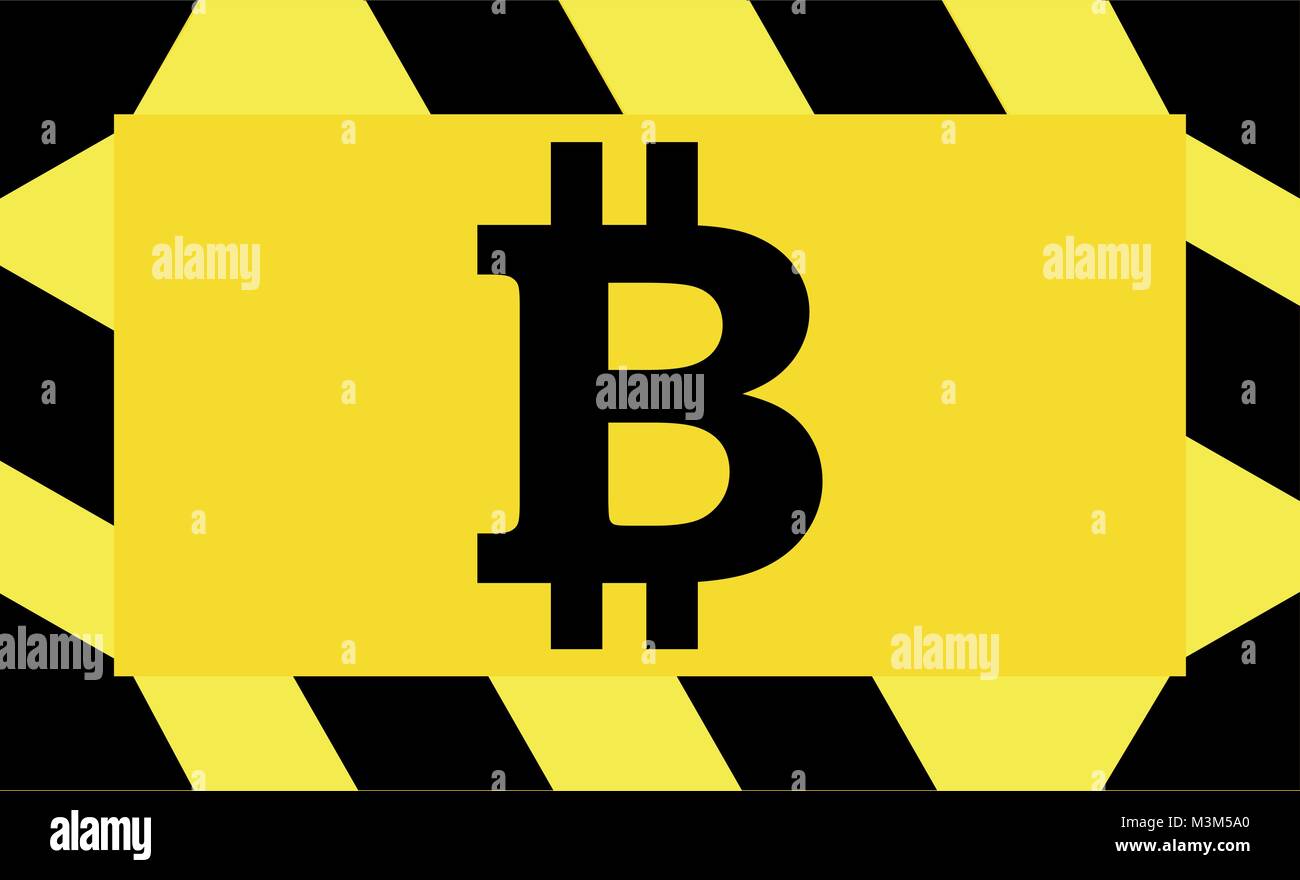 Signe de danger de Bitcoin - vector Illustration de Vecteur
