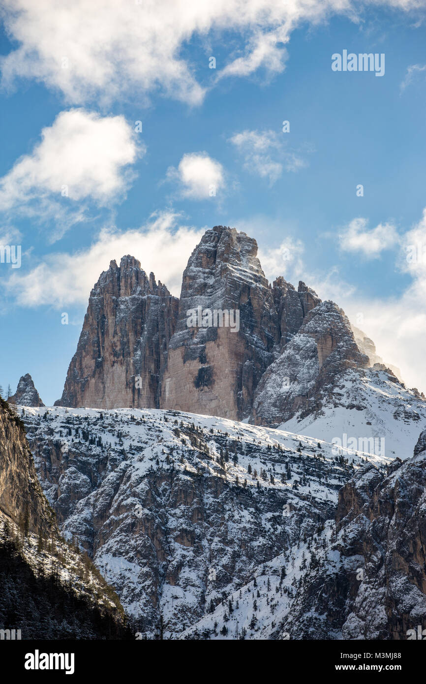 Tre Cime di Lavaredo, Alpes Dolomites, Italie Banque D'Images