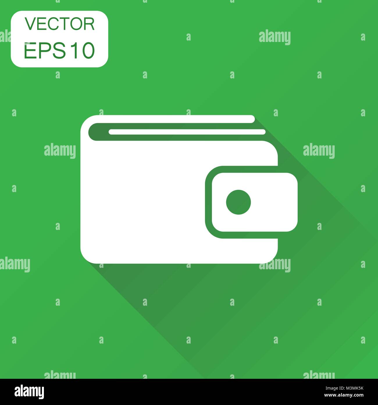 L'icône porte-monnaie. Concept d'affaires bourse d'argent pictogramme.  Vector illustration sur fond vert à l'ombre Image Vectorielle Stock - Alamy