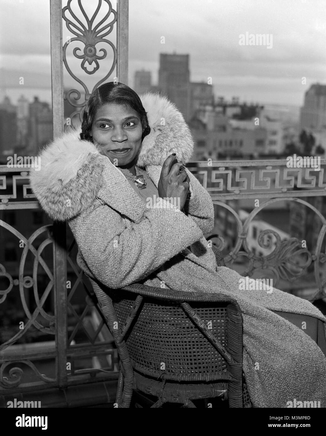 La cantatrice Marian Anderson à San Francisco, CA. Feb 10, 1941. Appareil photo originale négative. Banque D'Images