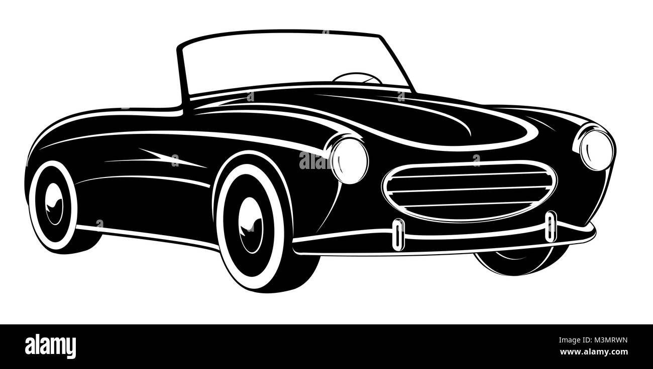 Voiture rétro. Vintage Car. Voiture de sport Illustration de Vecteur