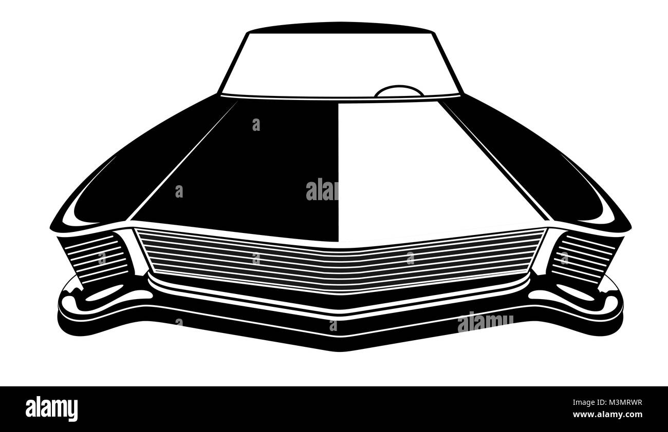 Muscle Car Retro illustration vectorielle. Vintage poster de reto voiture. Mobile vieux isolated on white Illustration de Vecteur