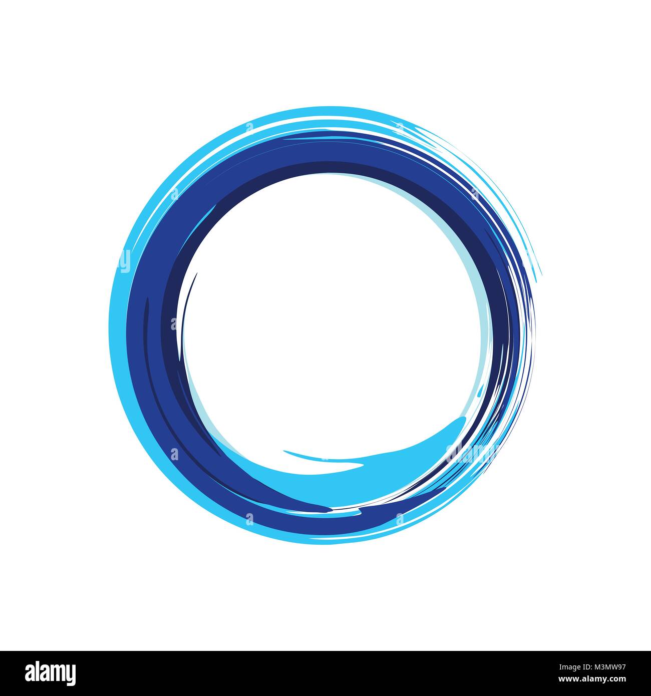 Symbole Zen Abstract Blue Ink Brush Vector Graphic Design Illustration de Vecteur