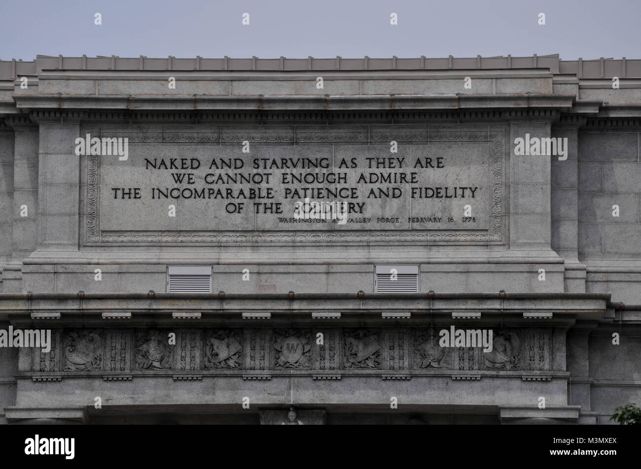 Citation De George Washington Sur L Arc Commemoratif National Historical Park A Valley Forge En Pennsylvanie Photo Stock Alamy
