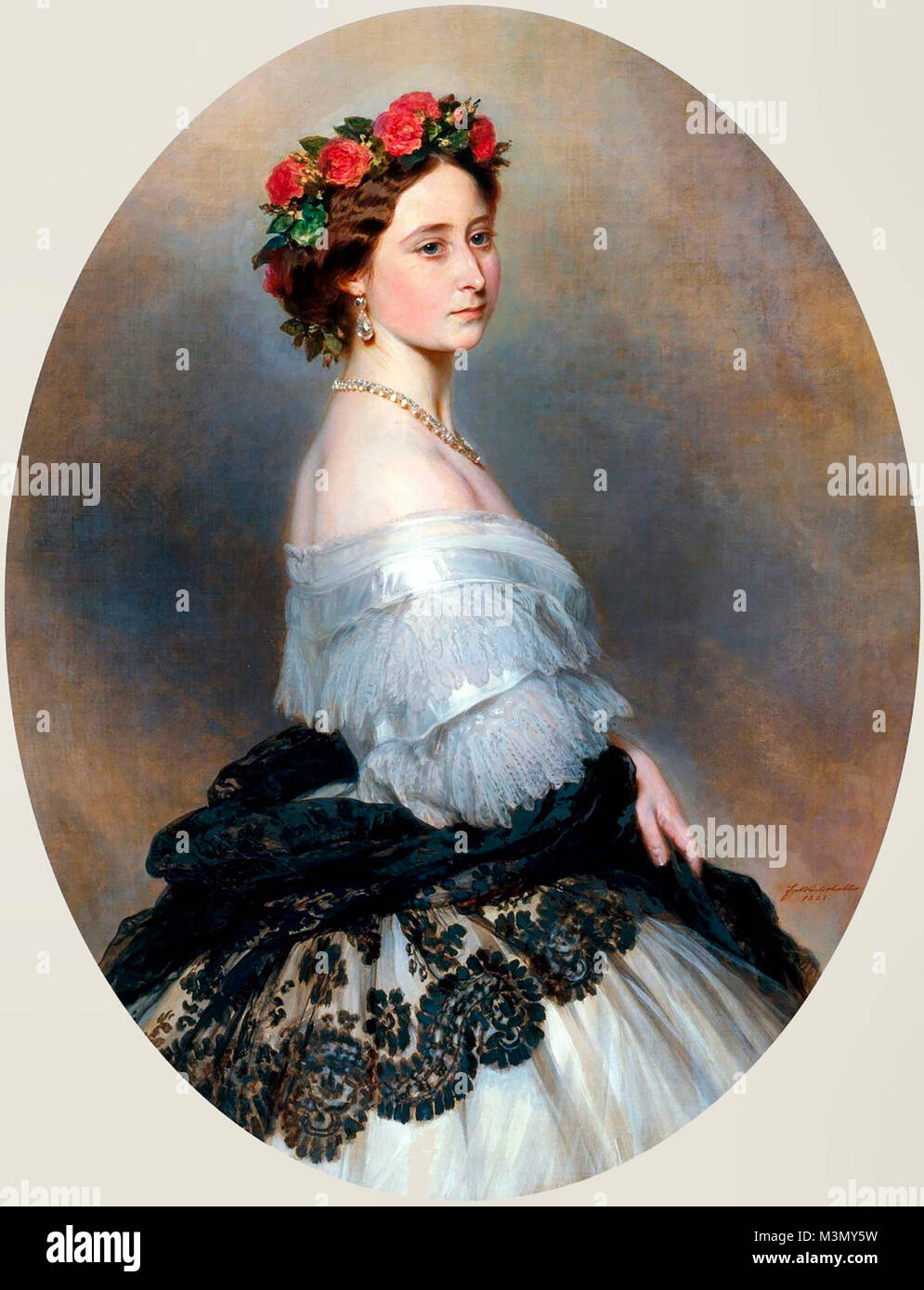 Portrait d'Alice du Royaume-Uni, fille de la reine Victoria et de Prince Albert, 1861 Franz Xaver Winterhalter Banque D'Images