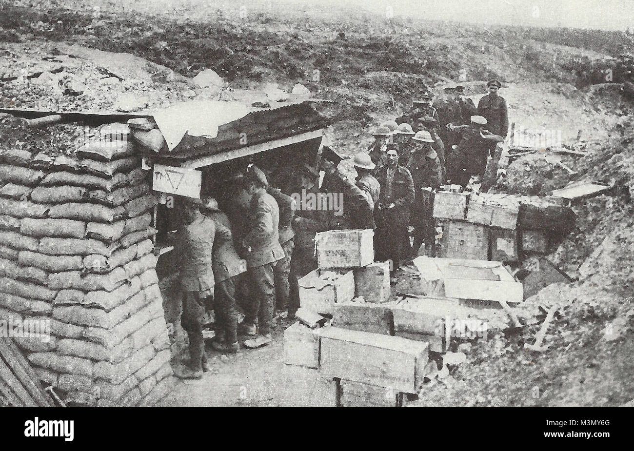 Candy Shop mis en place dans l'arrière de tranchées françaises pendant la Première Guerre mondiale Banque D'Images