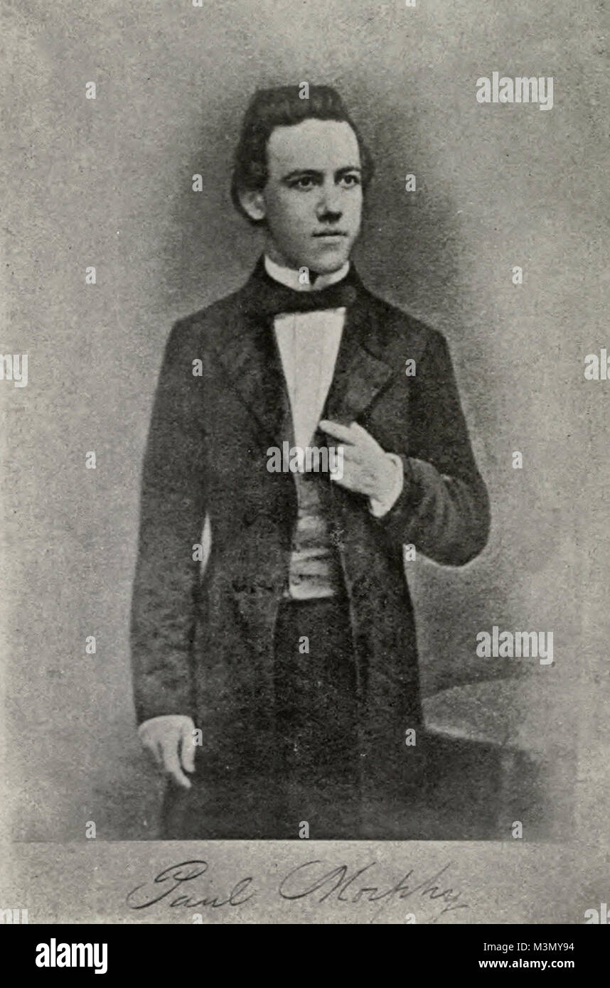 Paul Morphy, joueur d'échecs américain, vers 1858 Banque D'Images