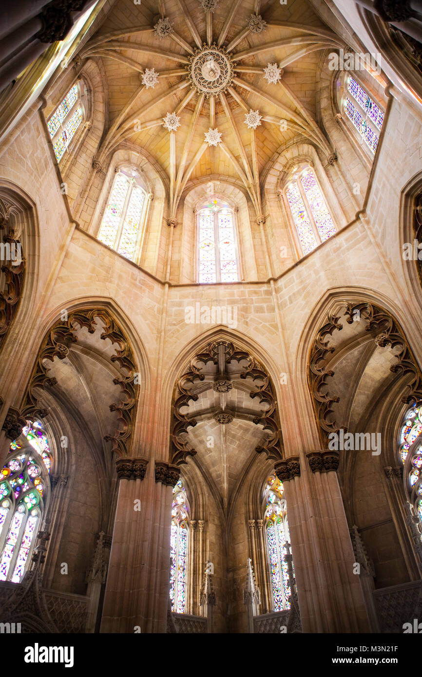 BATALHA, PORTUGAL - Octobre 08, 2015 : les détails architecturaux du monastère de Batalha, Portugal Banque D'Images