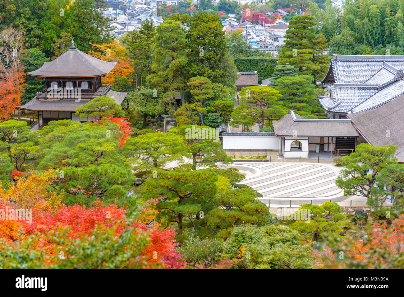 Temple du pavillon d'argent à Kyoto, Japon Banque D'Images