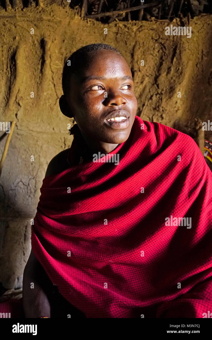 Tribu ethnique Maasai, Tanzanie Banque D'Images