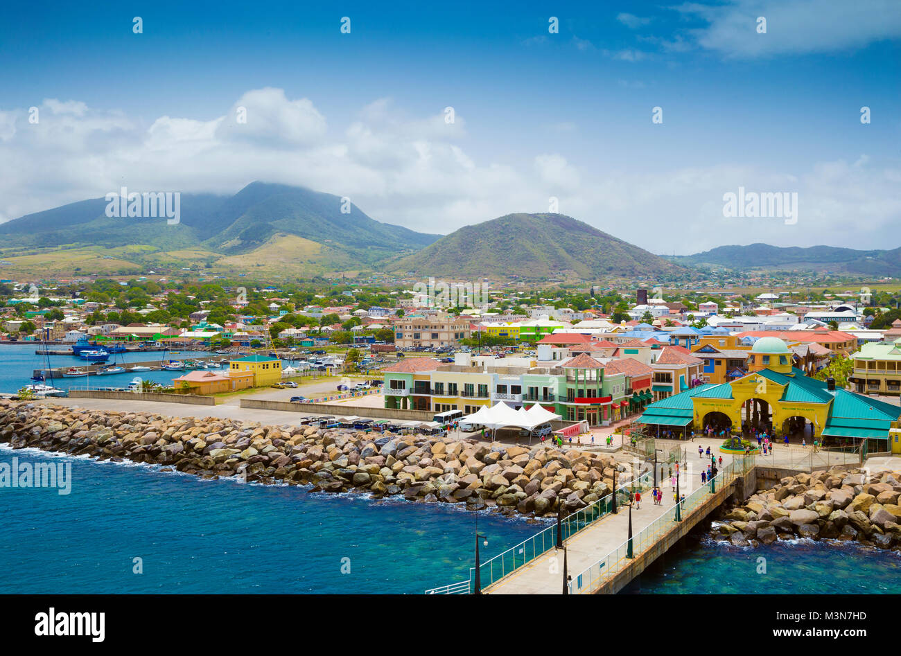 La ville de Port Zante à Basseterre, Saint Kitts et Nevis Banque D'Images