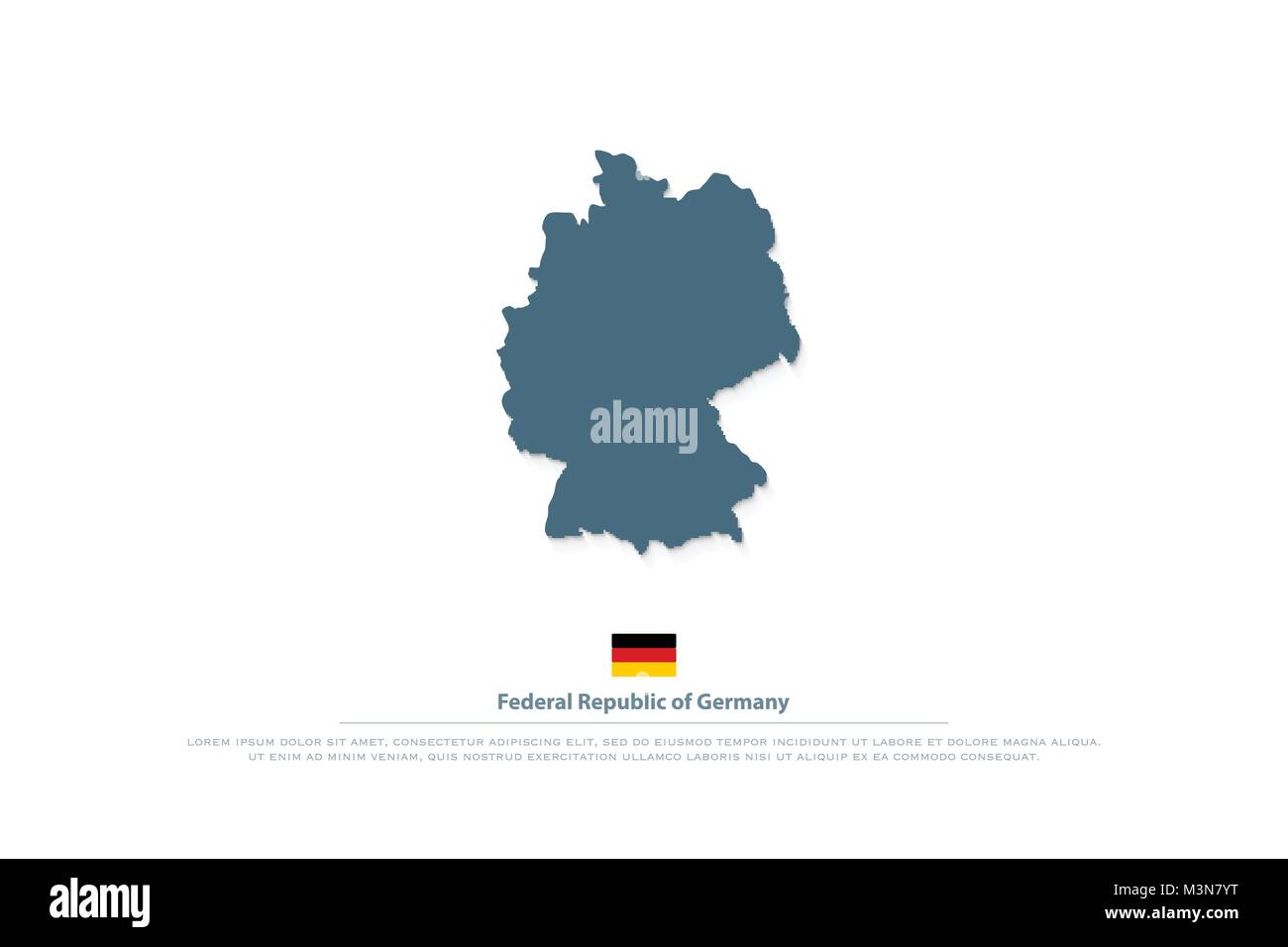 République fédérale d'Allemagne la carte et drapeau officiel. l'icône carte politique allemand vecteur logo. Modèle de page géographique État européen. Deutschland Illustration de Vecteur