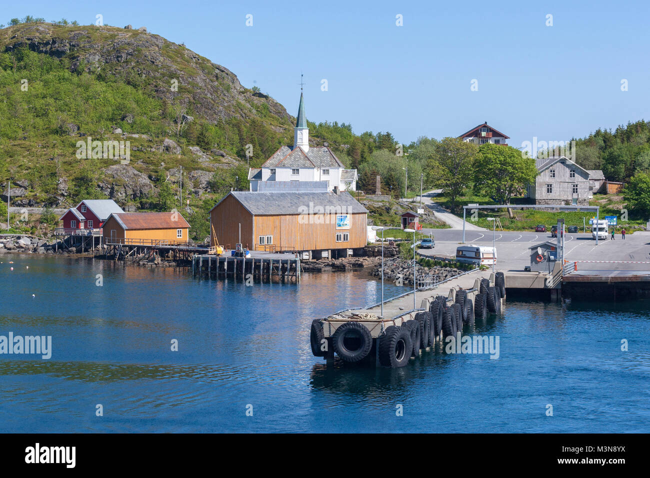 À partir de la jetée de Moskenes ferry à Bodo, Lofoten, Norvège Photo