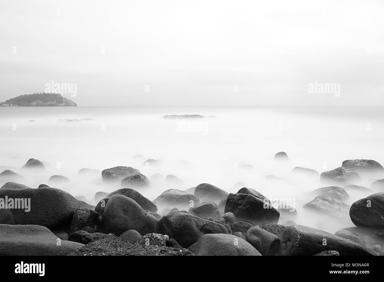10 Arrêter la densité neutre longue exposition photo de Golfe de Pozzuoli, Naples, Italie Banque D'Images