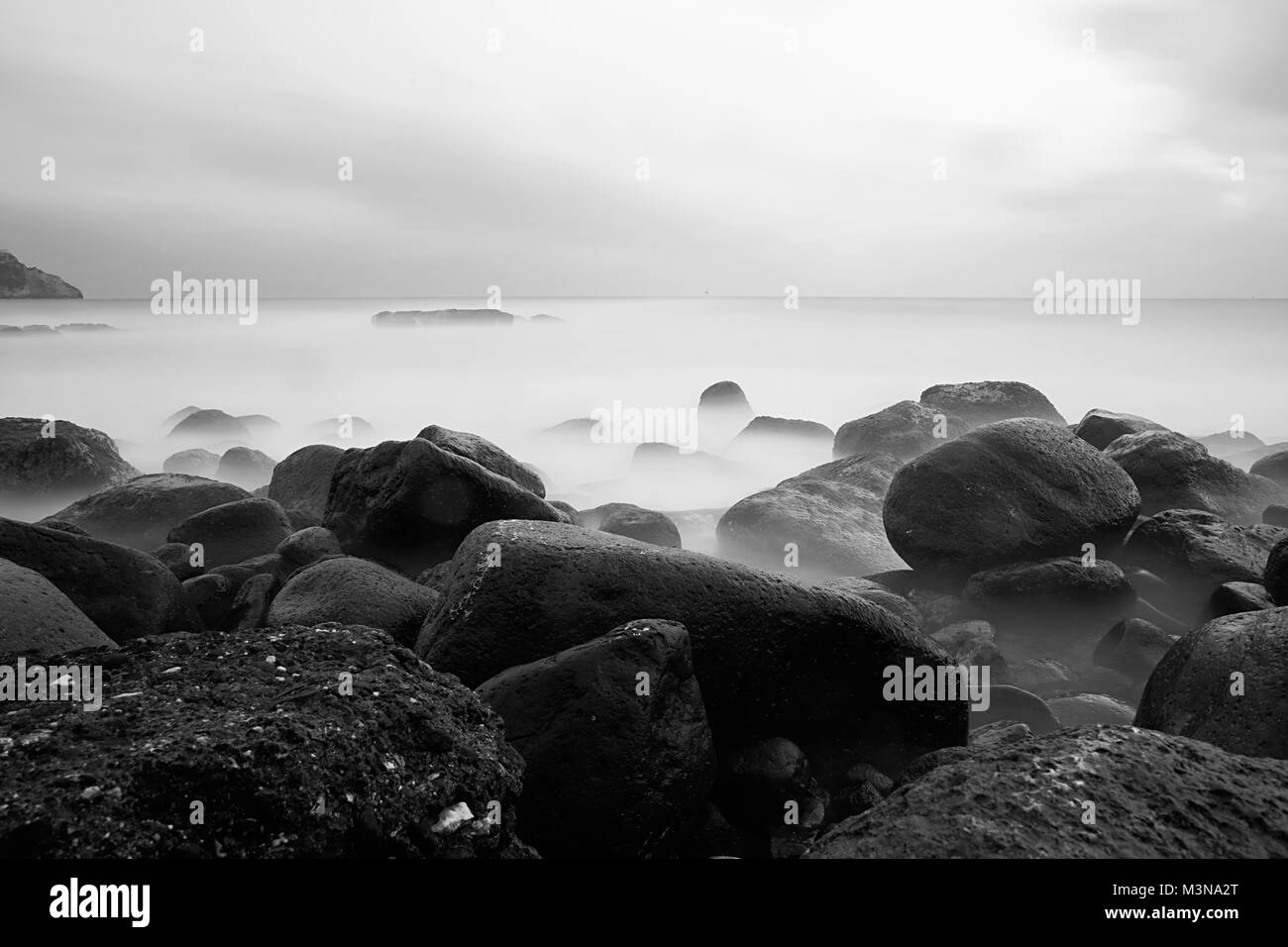10 Arrêter la densité neutre longue exposition photo de Golfe de Pozzuoli, Naples, Italie Banque D'Images