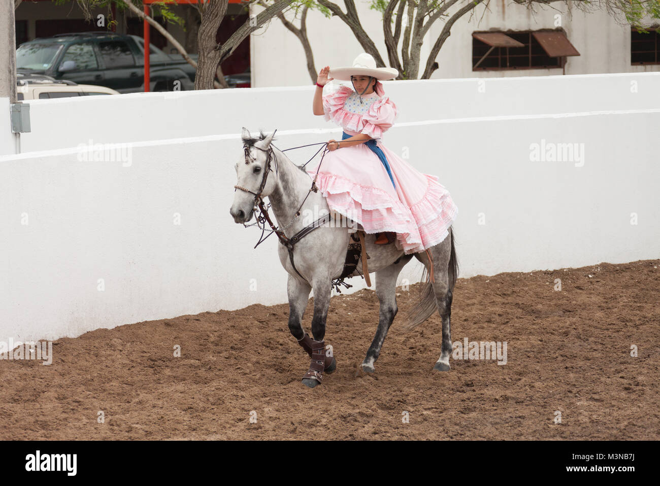 Matamoros, Tamaulipas, Mexique - Le 26 février 2017, les Fiestas Mexicanas fait partie du Charro Jours Fiesta - Fiestas Mexicanas, un bi-national pari festival Banque D'Images