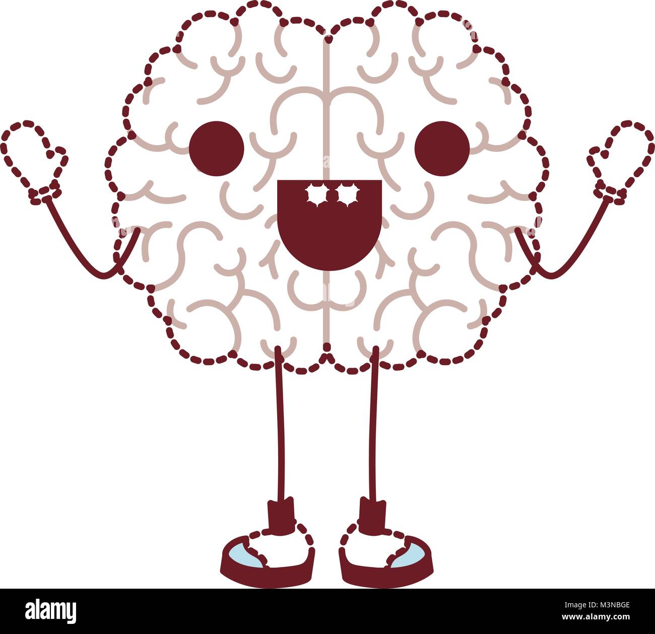 Cerveau bande dessinée personnage kawaii Illustration de Vecteur
