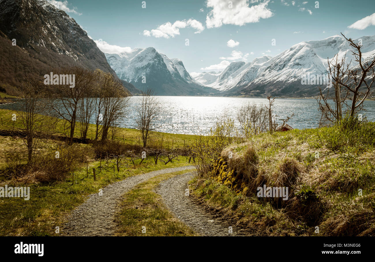 Cadre idyllique paysage norvégien Banque D'Images