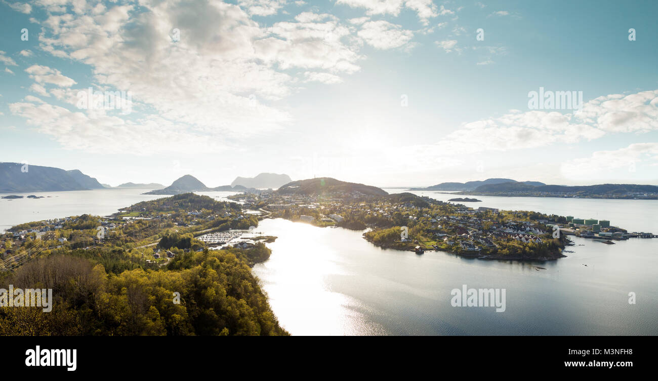 Panorama d'Alesund, Norvège Ville Banque D'Images