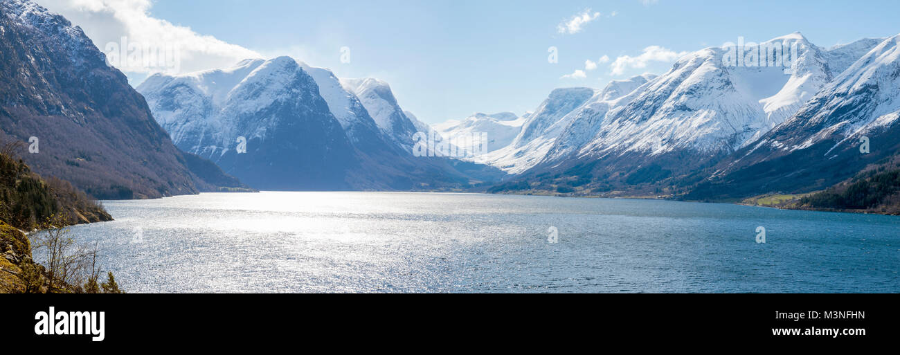 Panorama de fjord en Norvège Banque D'Images