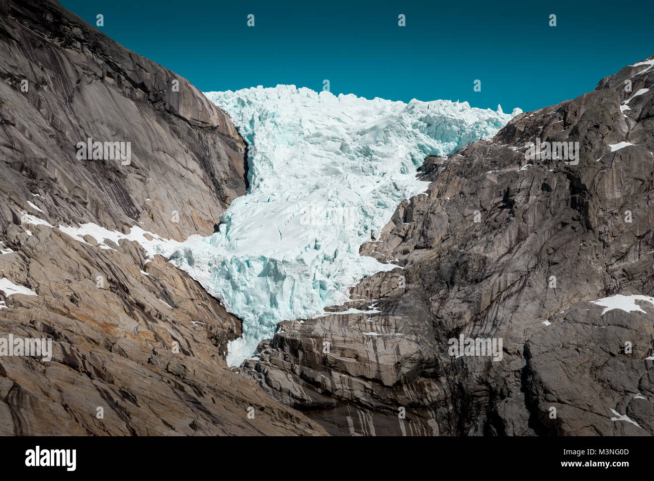 Le Glacier Briksdal en Norvège Banque D'Images