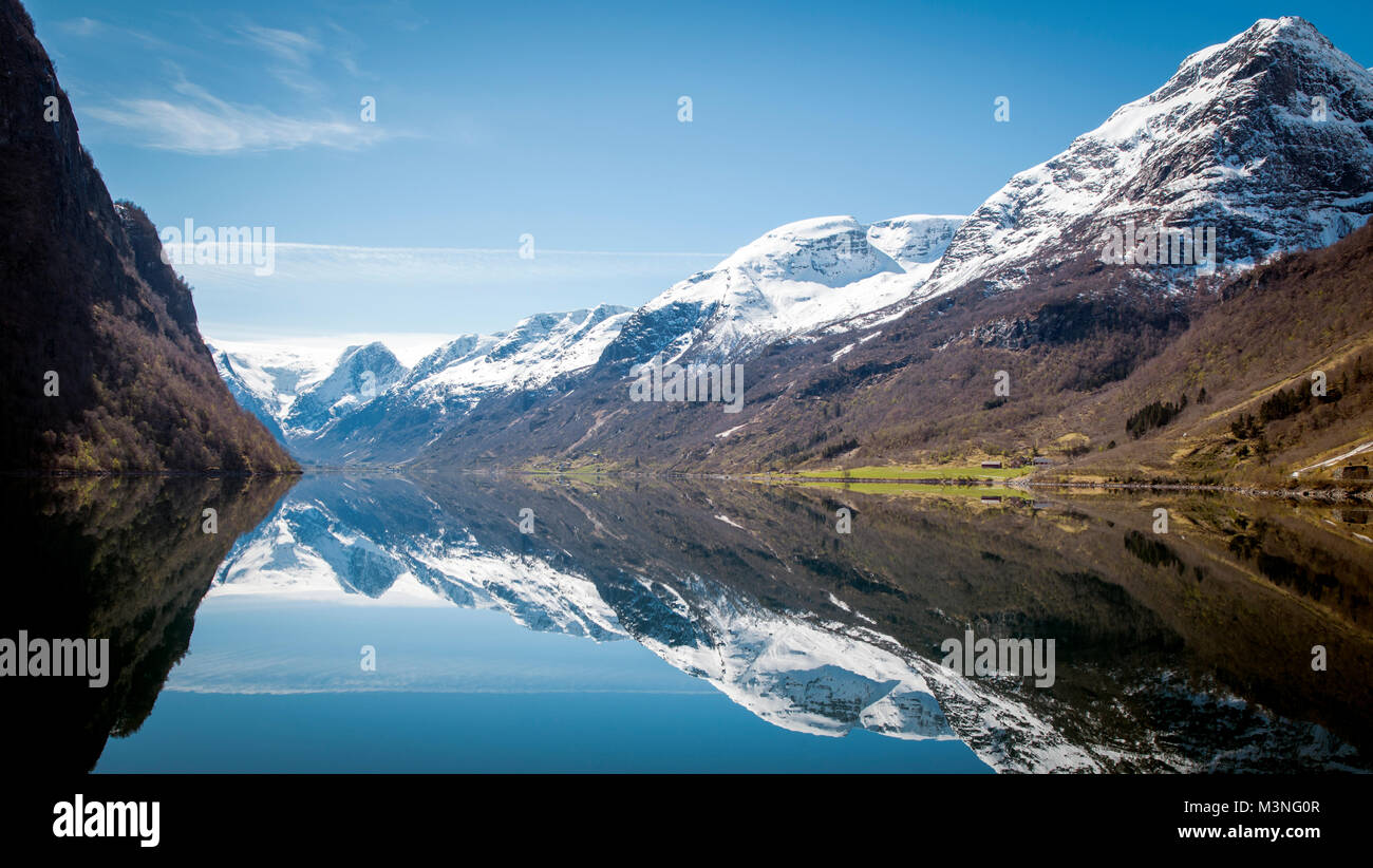 Panorama du lac Oldevatnet, Norvège Banque D'Images