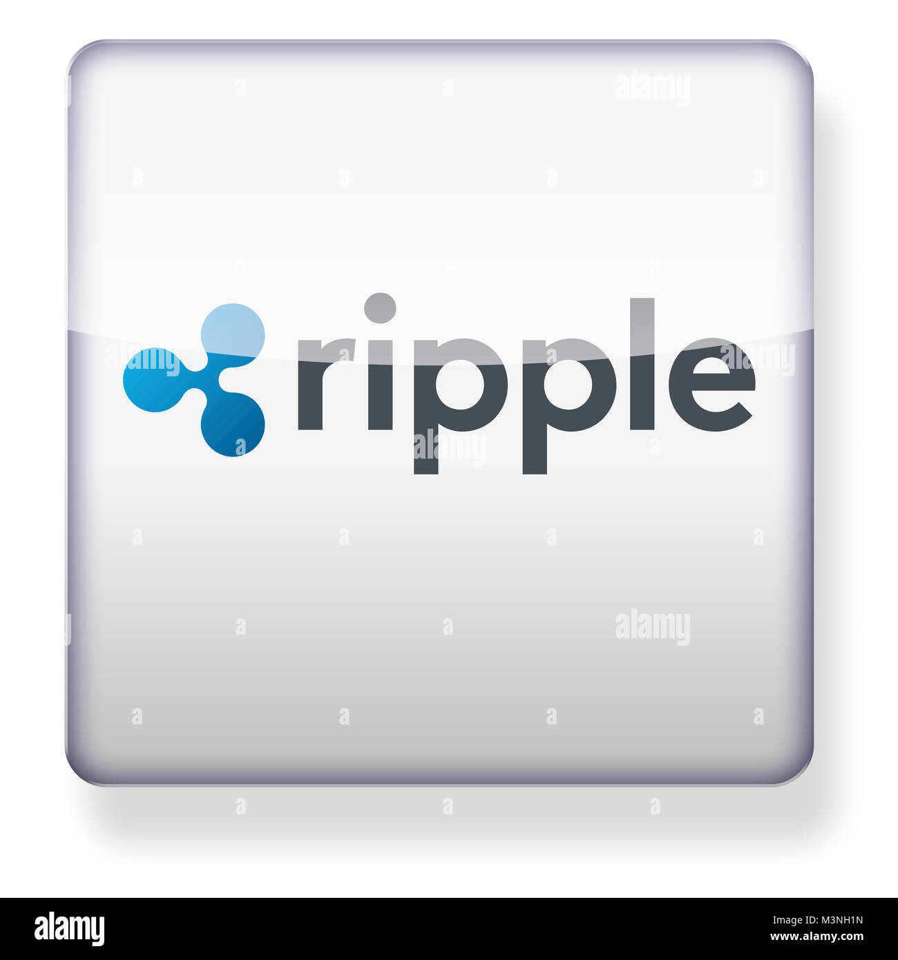 Cryptocurrency ondulation XRP logo comme une icône de l'application. Chemin de détourage inclus. Banque D'Images
