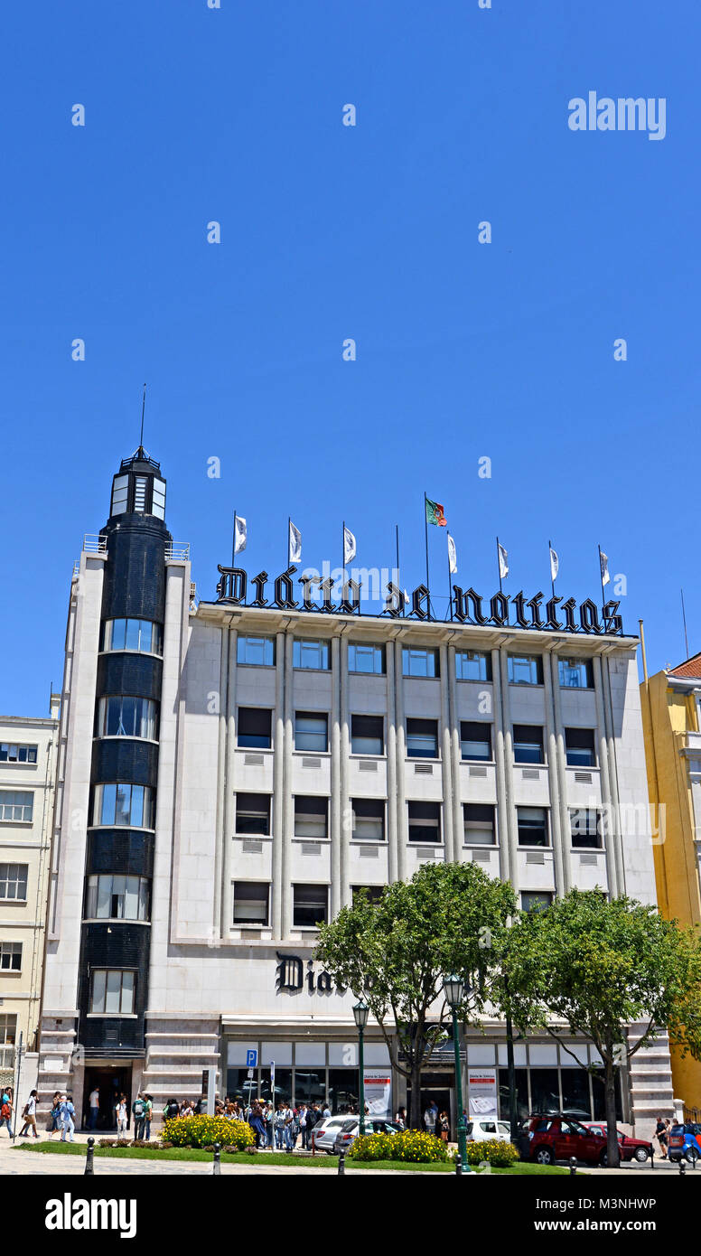 Diario de Noticias journal bâtiment,Lisbonne Portugal Banque D'Images
