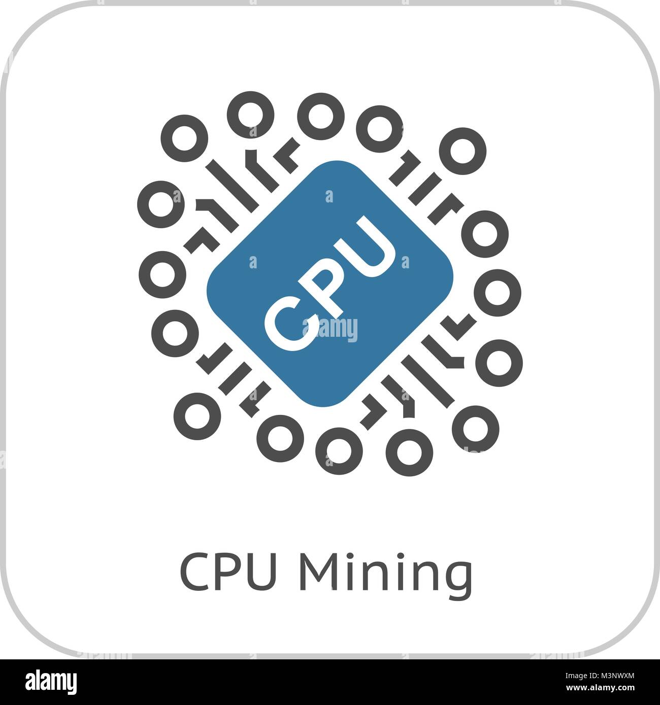 L'icône de l'exploitation minière de l'UC Cryptocurrency. Illustration de Vecteur