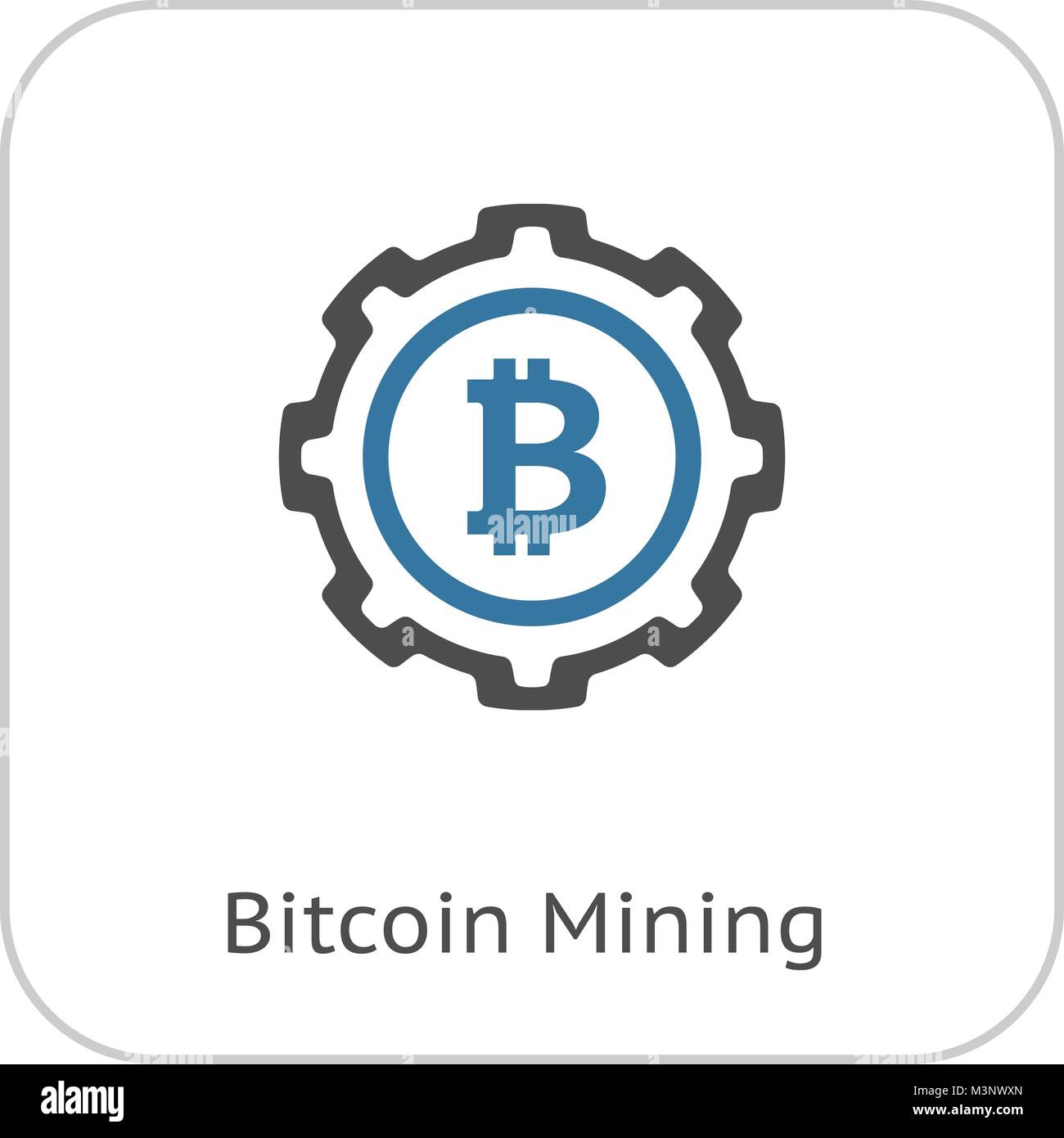 L'icône de l'industrie minière Bitcoin. Illustration de Vecteur